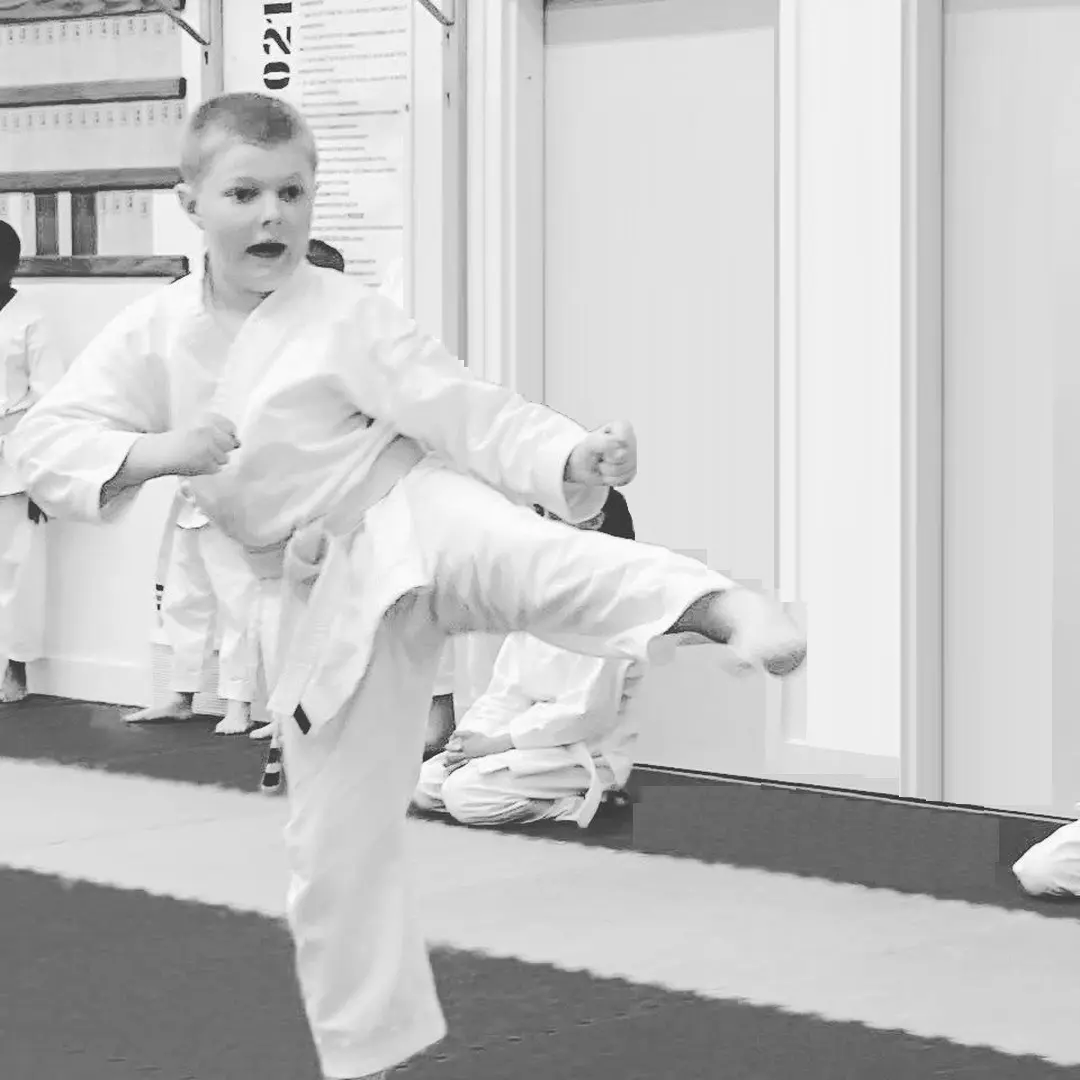 Child doing karate